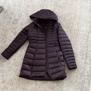 lululemon athletica Hooded Quilted Long Puffer Coat - Plum